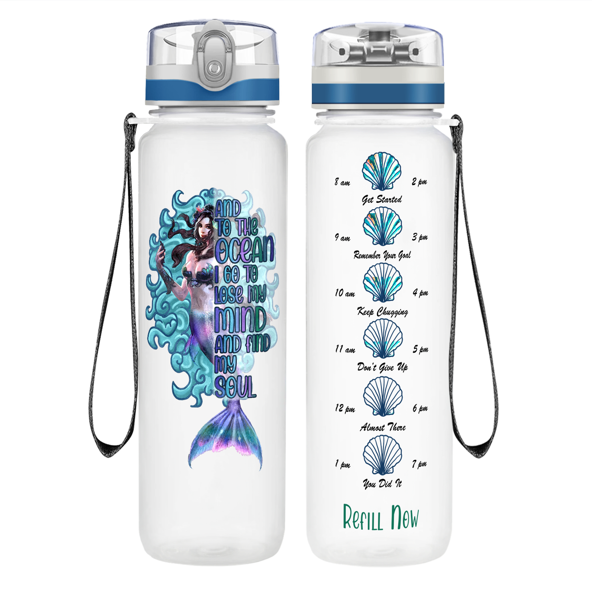 Find My Soul on 32 oz Motivational Tracking Water Bottle