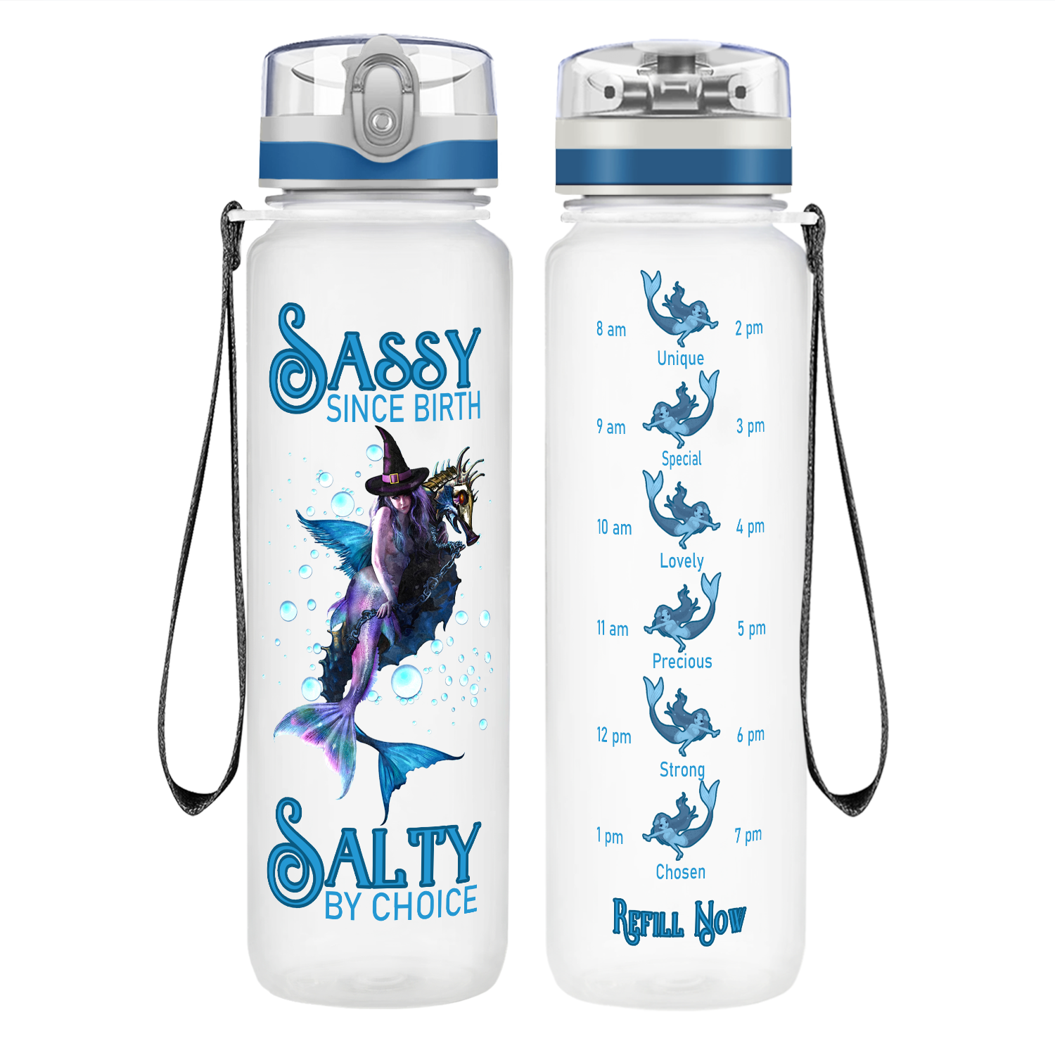 Salty By Choice on 32 oz Motivational Tracking Water Bottle
