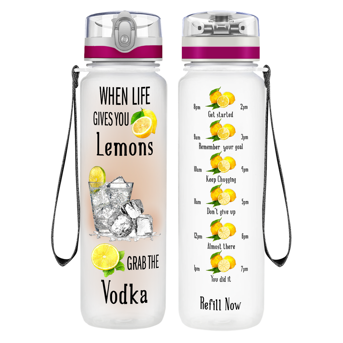 Grab the Vodka on 32 oz Motivational Tracking Water Bottle