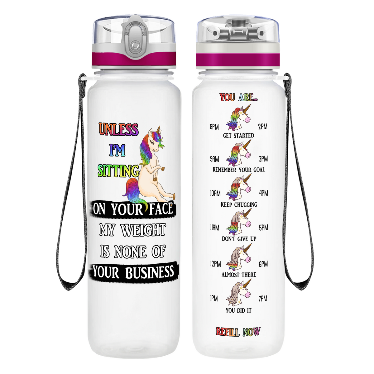 My Weight Is None Of Your Business on 32 oz Motivational Tracking Water Bottle