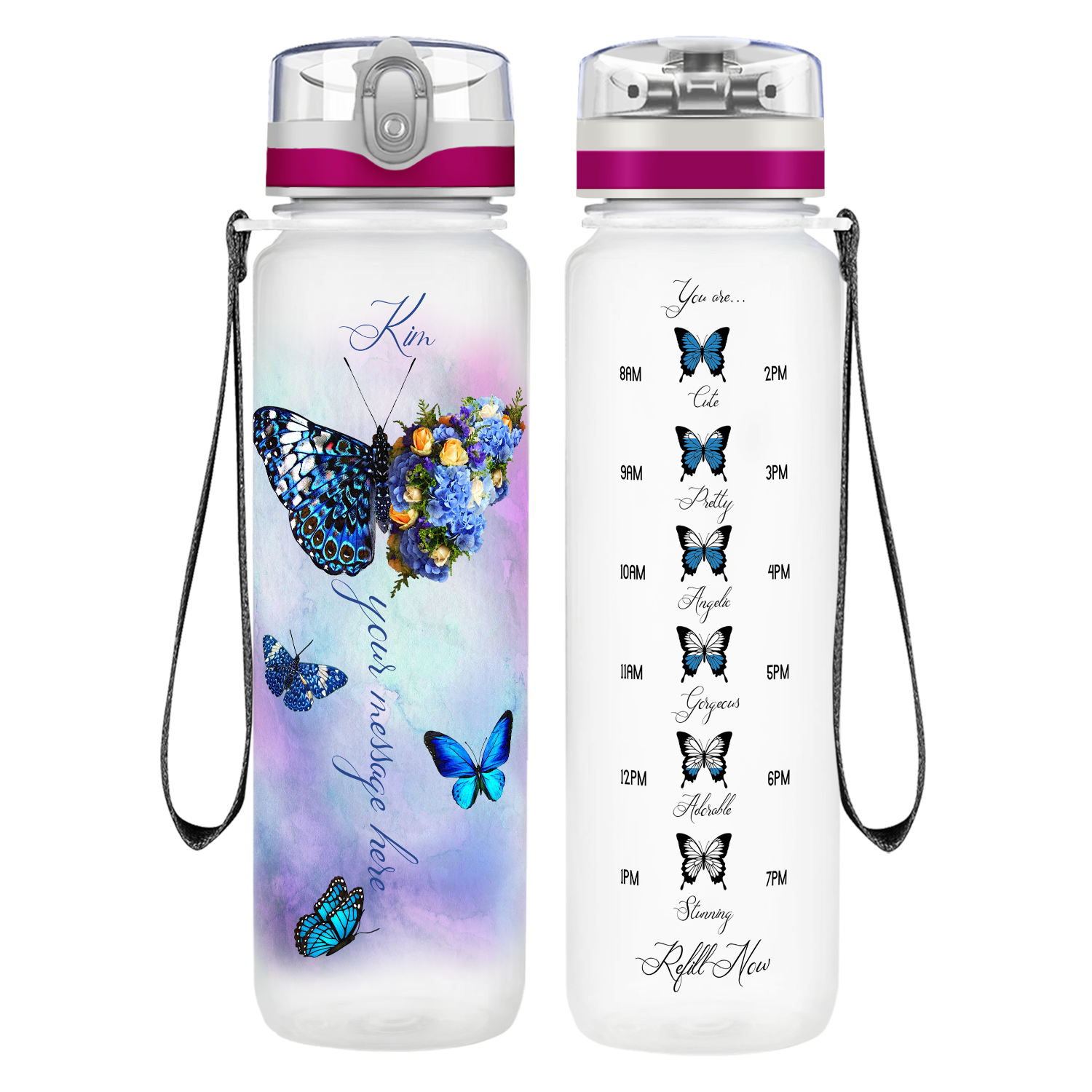 Butterfly Water Bottle Butterflies Water Bottle Butterfly Tumbler Custom Water  Bottle Butterfly Gift Butterfly Birthday Tracker 