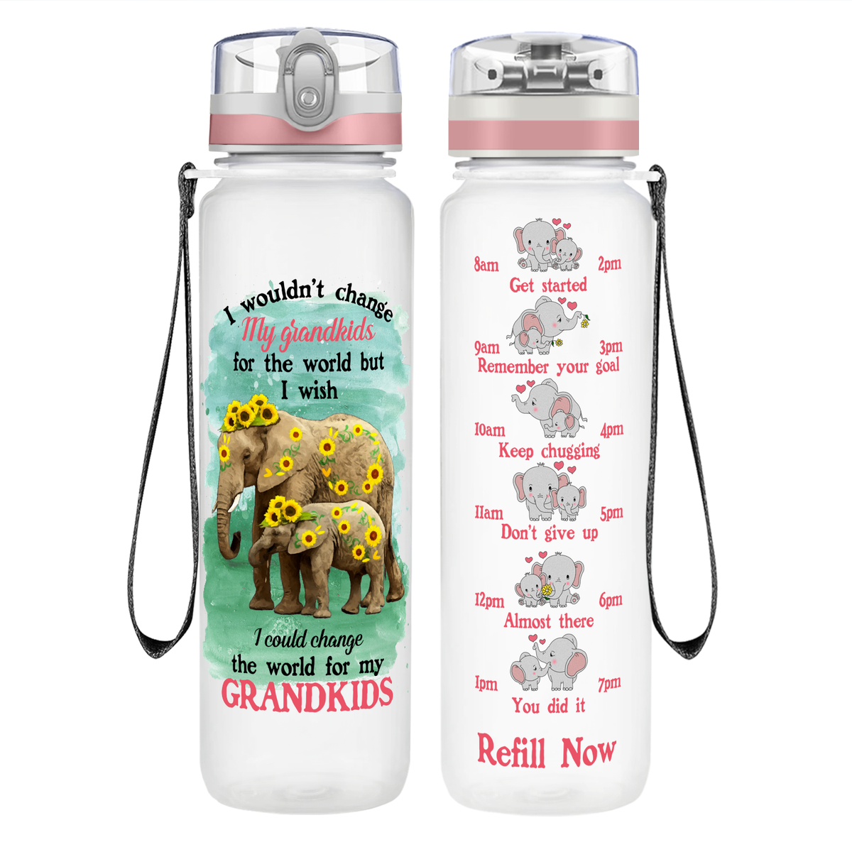 Change The World for My Grandkids on 32 oz Motivational Tracking Water Bottle