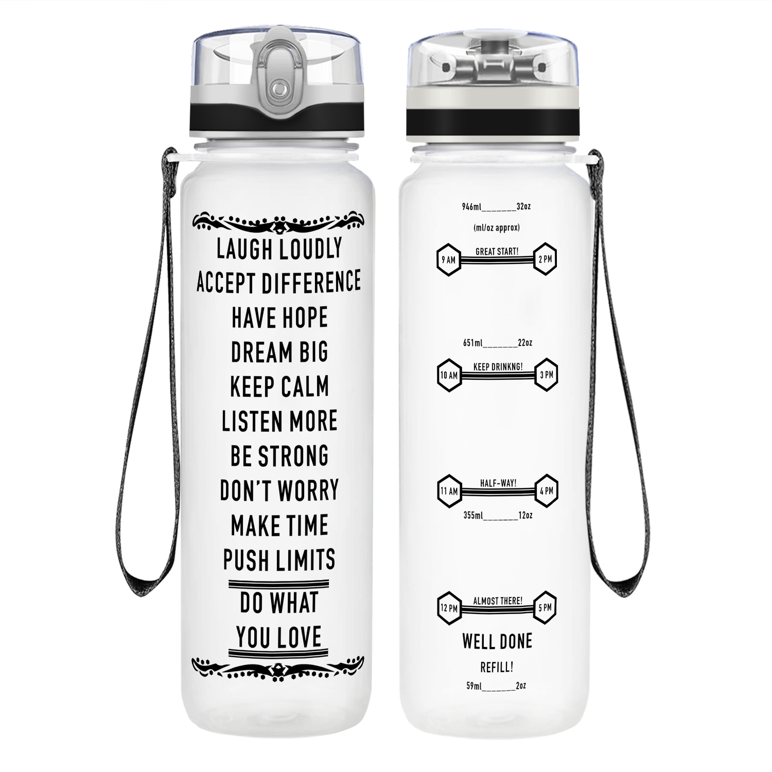 World's Best Teacher on 32 oz Motivational Tracking Water Bottle - Cuptify