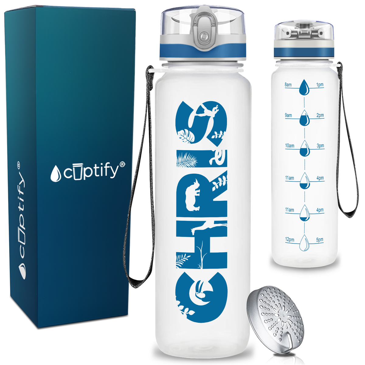 Personalized Safari Animals Kids Water Bottle