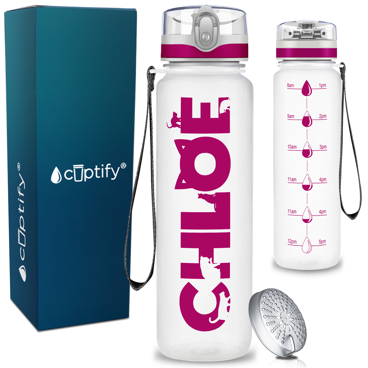 Personalized Cat Kids Water Bottle