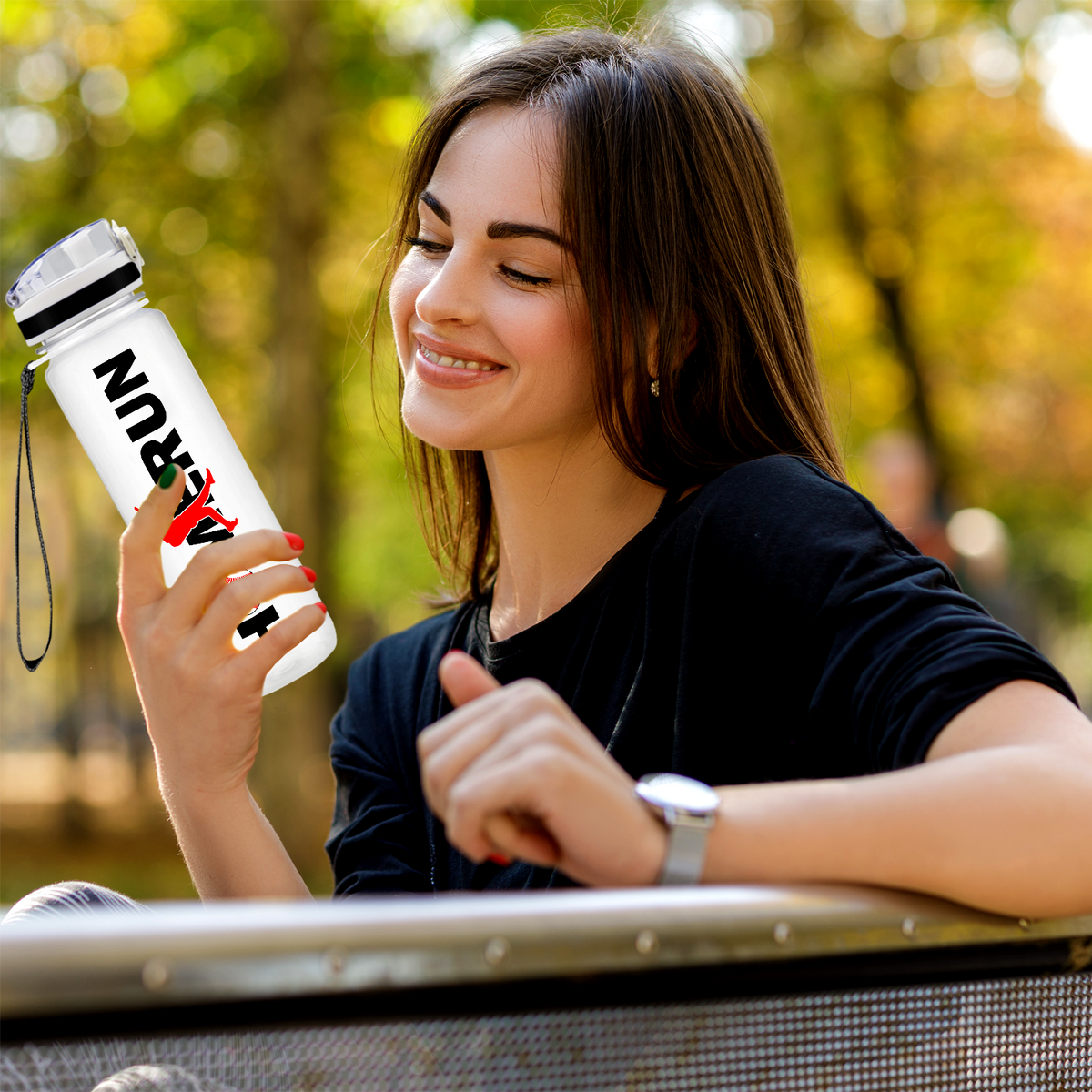 Personalized Baseball Homerun on 32 oz Motivational Tracking Water Bottle