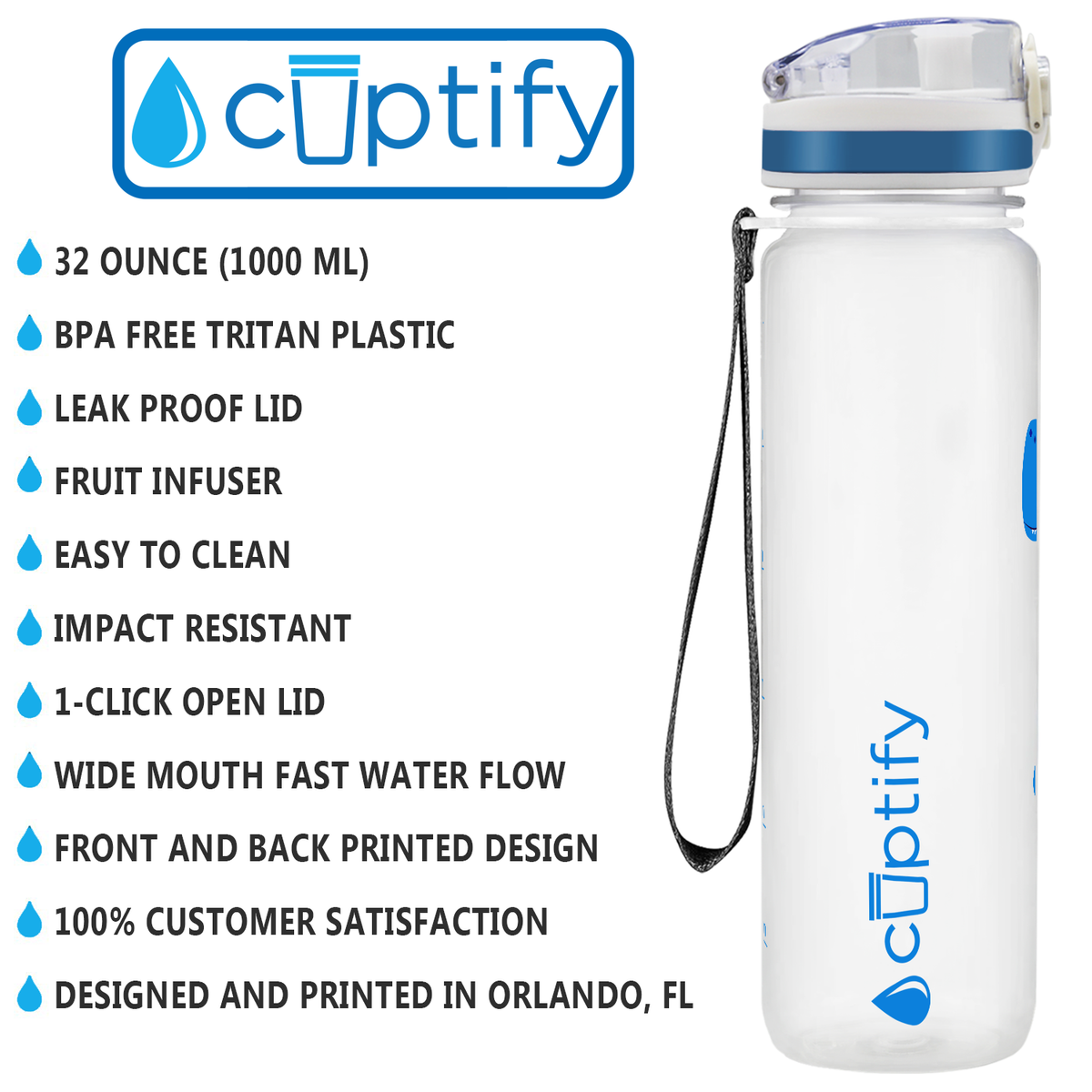 Personalized Basketball Blue Dinosaur on 32 oz Motivational Tracking Water Bottle