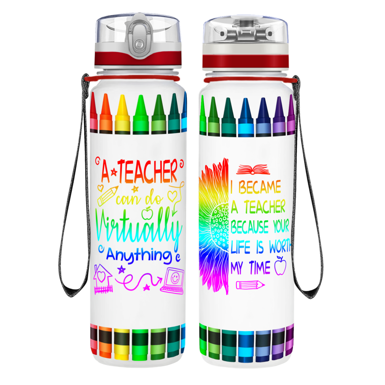 A Teacher Can Do Virtually Anything on 32 oz Water Bottle