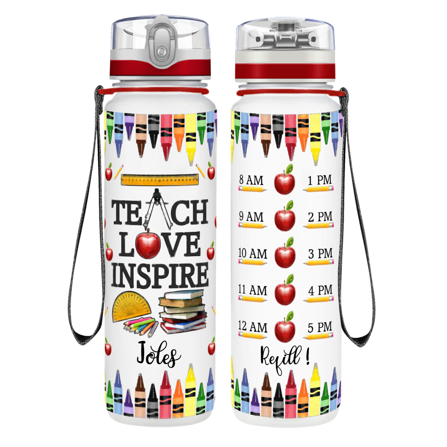 Personalized Teach Love Inspire on 32 oz Water Bottle