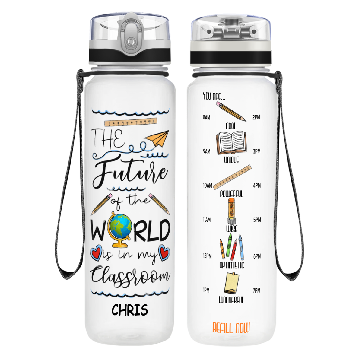 Personalized The Future of the World on 32 oz Water Bottle