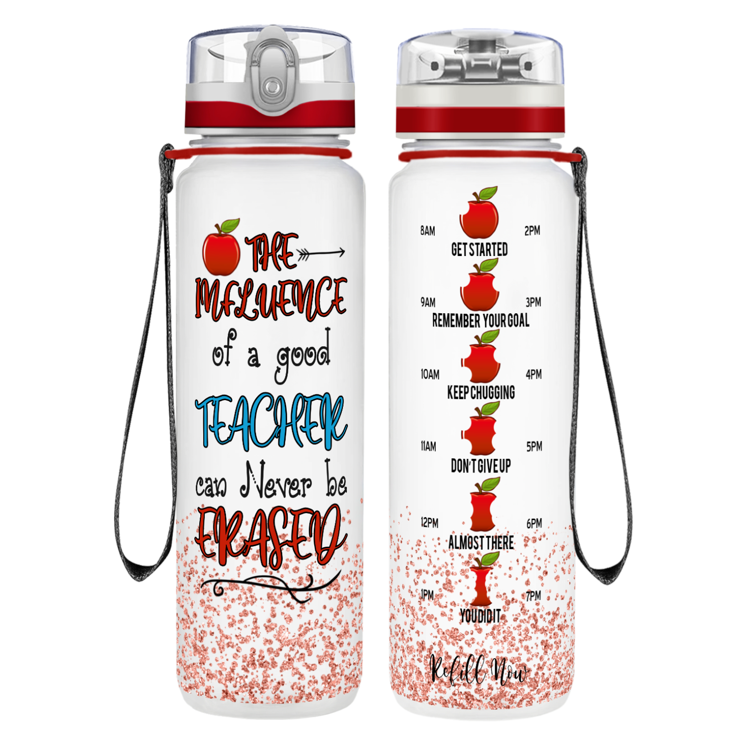 Influence of a Good Teacher Apples on 32 oz Water Bottle