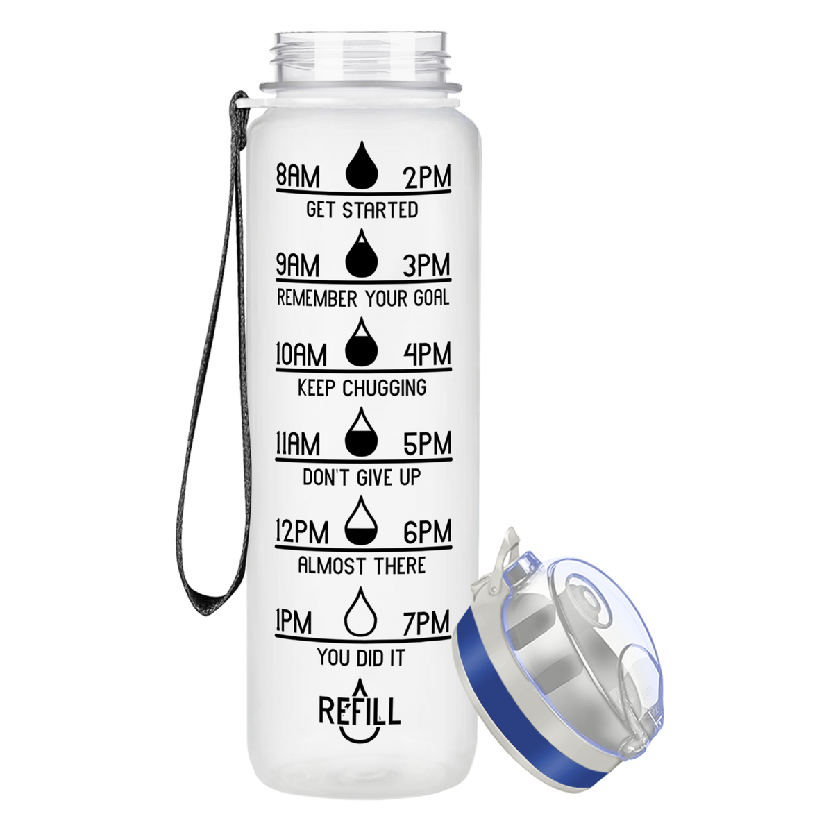 Cuptify White Frosted 32 oz Motivational Water Bottle