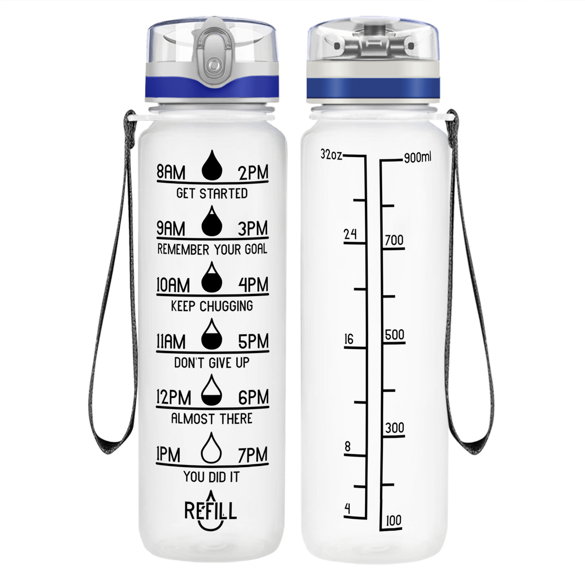 Cuptify White Frosted 32 oz Motivational Water Bottle