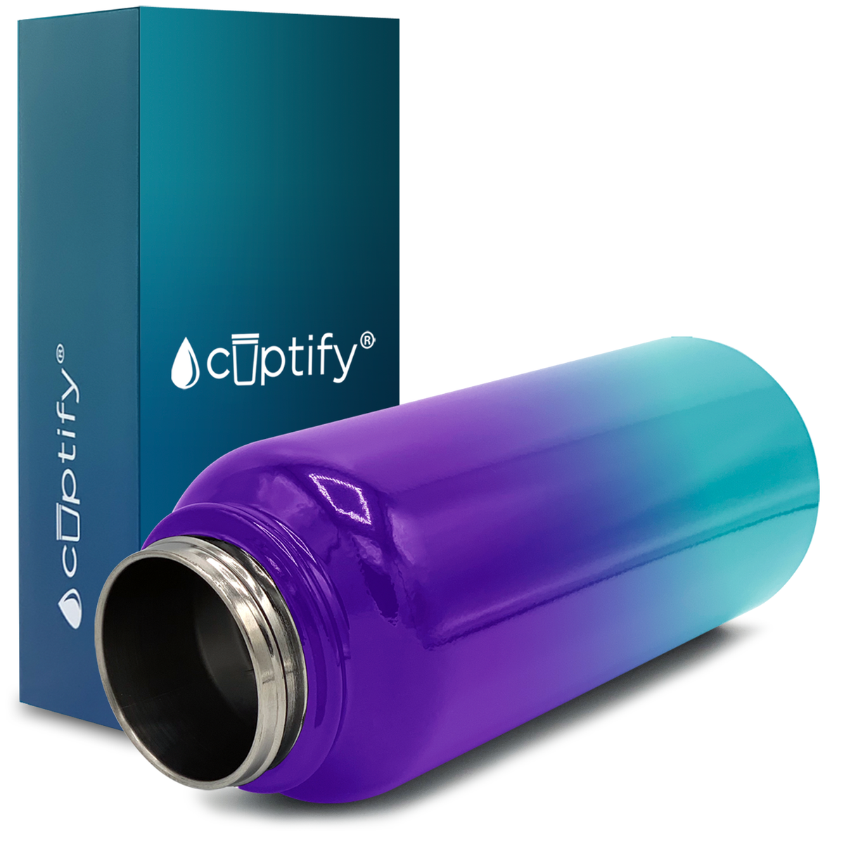 40oz Island Waters Ombre Wide Mouth Water Bottle With Straw Lid