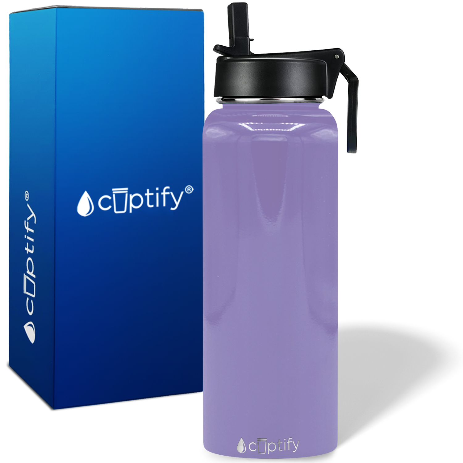 40oz Lavender Gloss Wide Mouth Water Bottle With Straw Lid