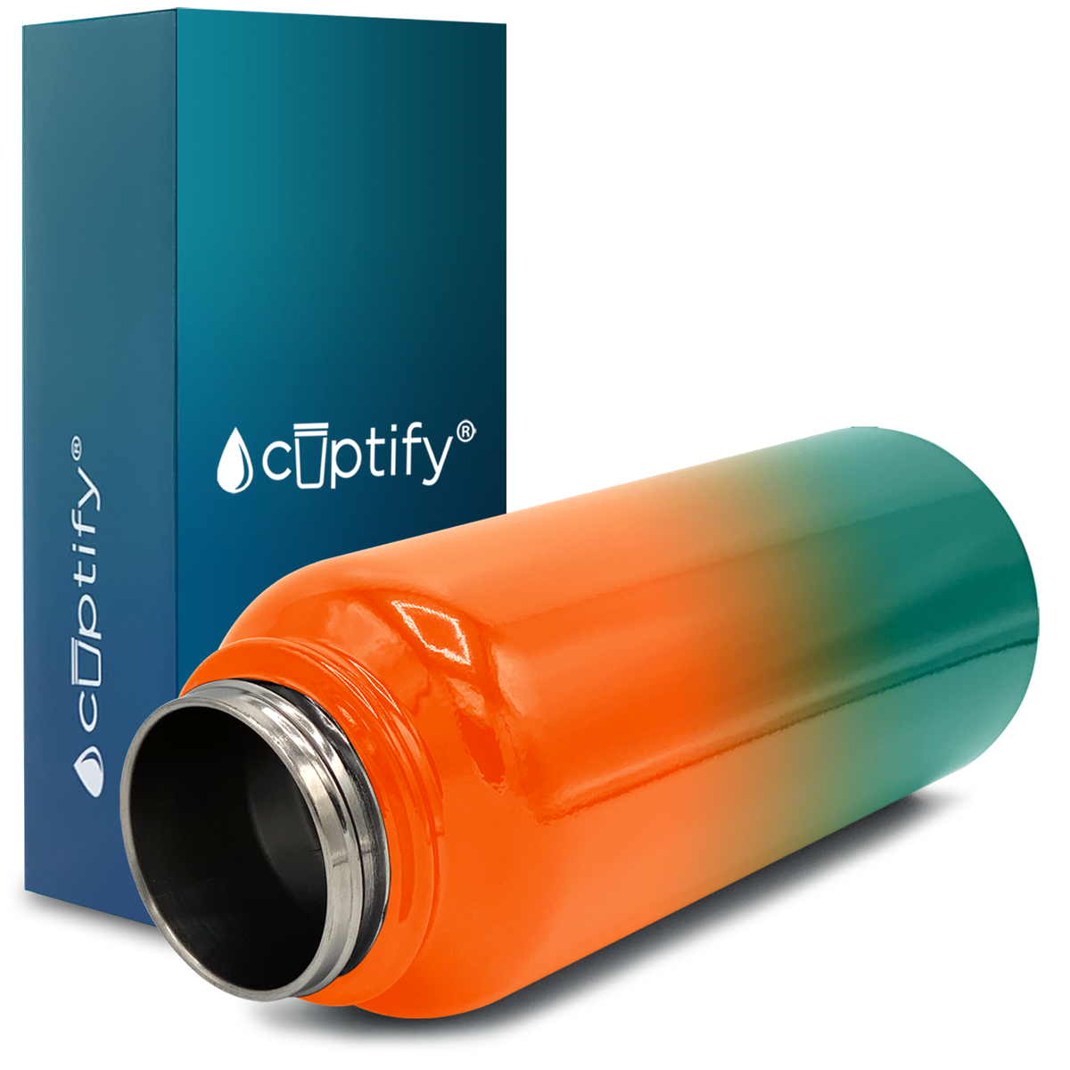 40oz Miami Ombre Wide Mouth Water Bottle With Straw Lid