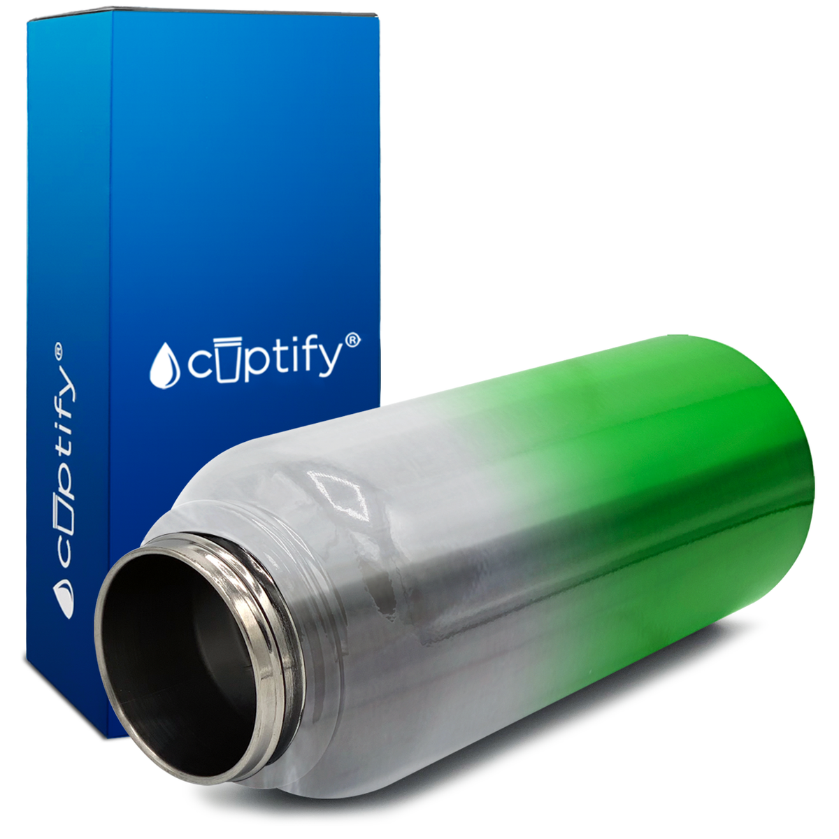 Green Ombre Translucent 40oz Wide Mouth Water Bottle