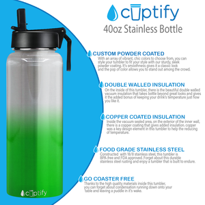 Green Ombre Translucent 40oz Wide Mouth Water Bottle