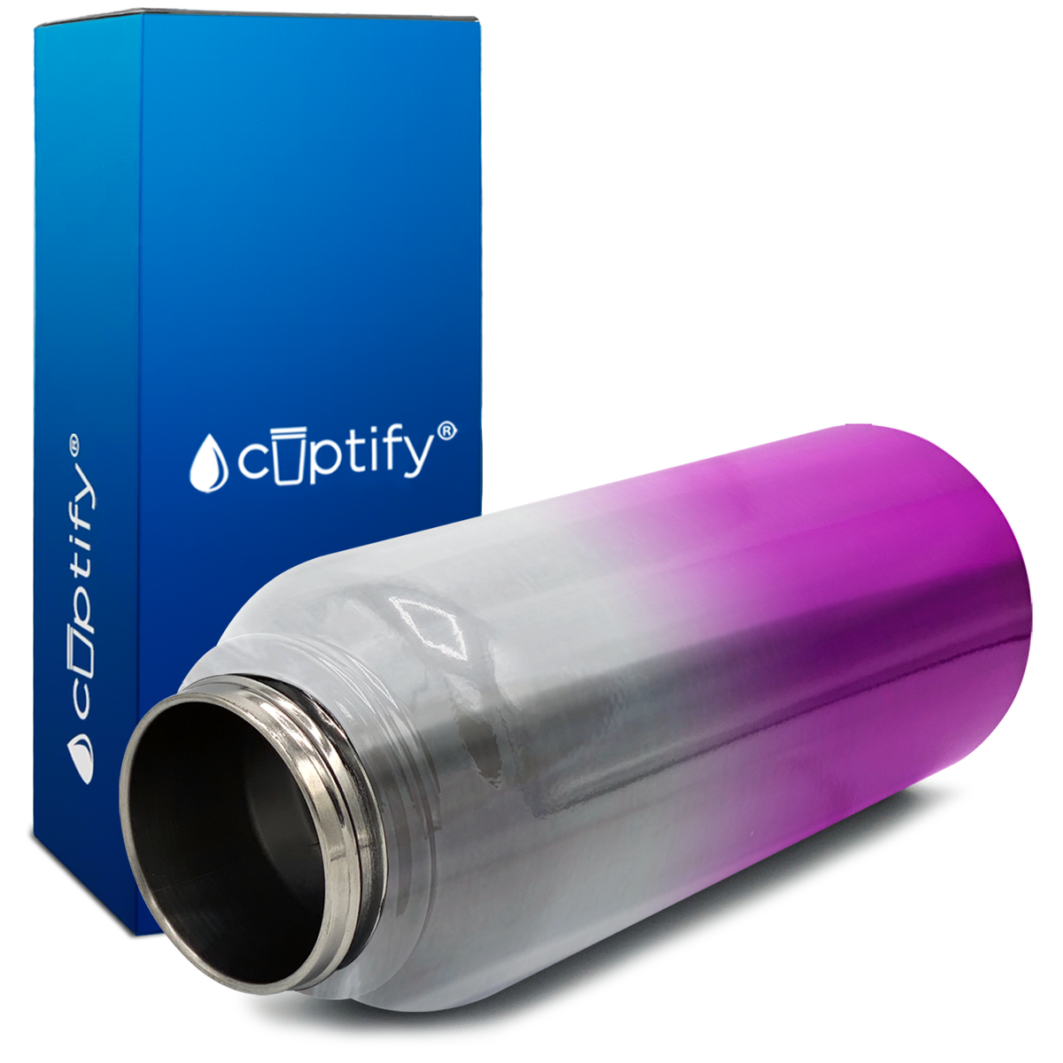 Pink Ombre Translucent 40oz Wide Mouth Water Bottle