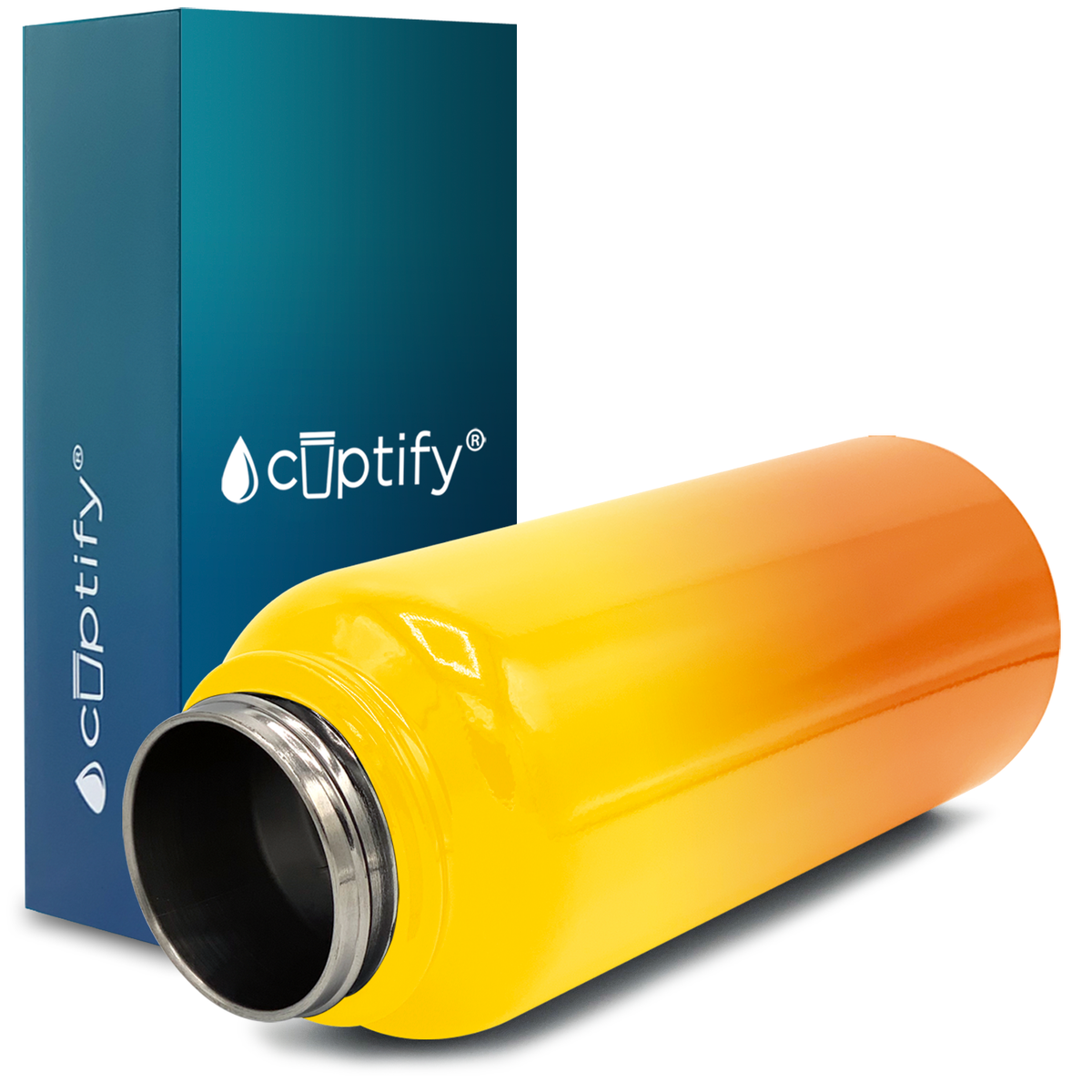 40oz Sunrise Ombre Wide Mouth Water Bottle With Straw Lid