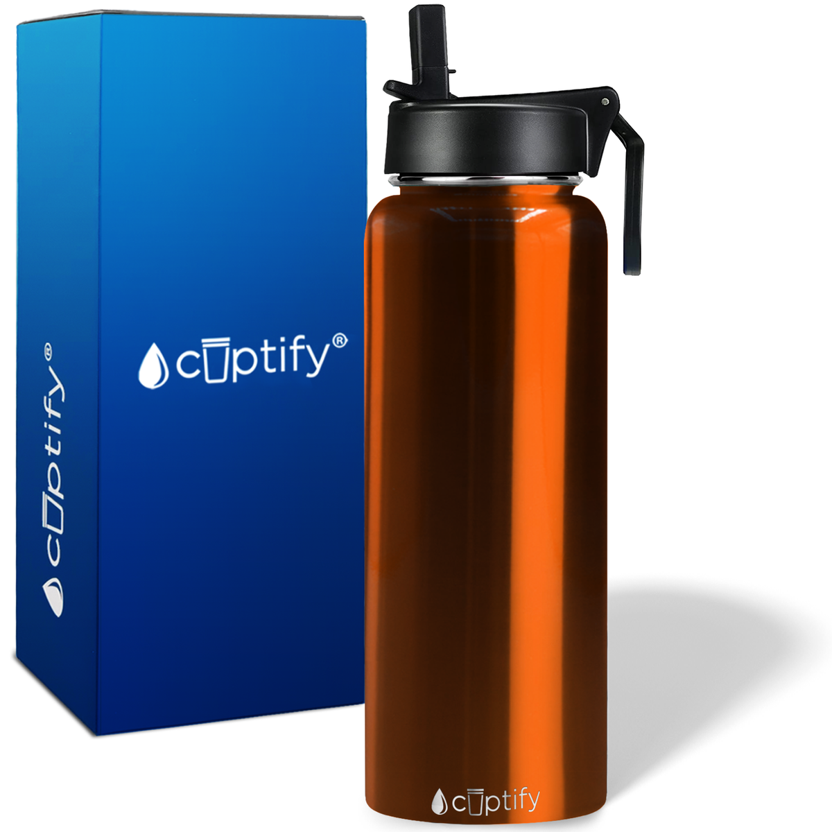 Orange Translucent 40oz Wide Mouth Water Bottle