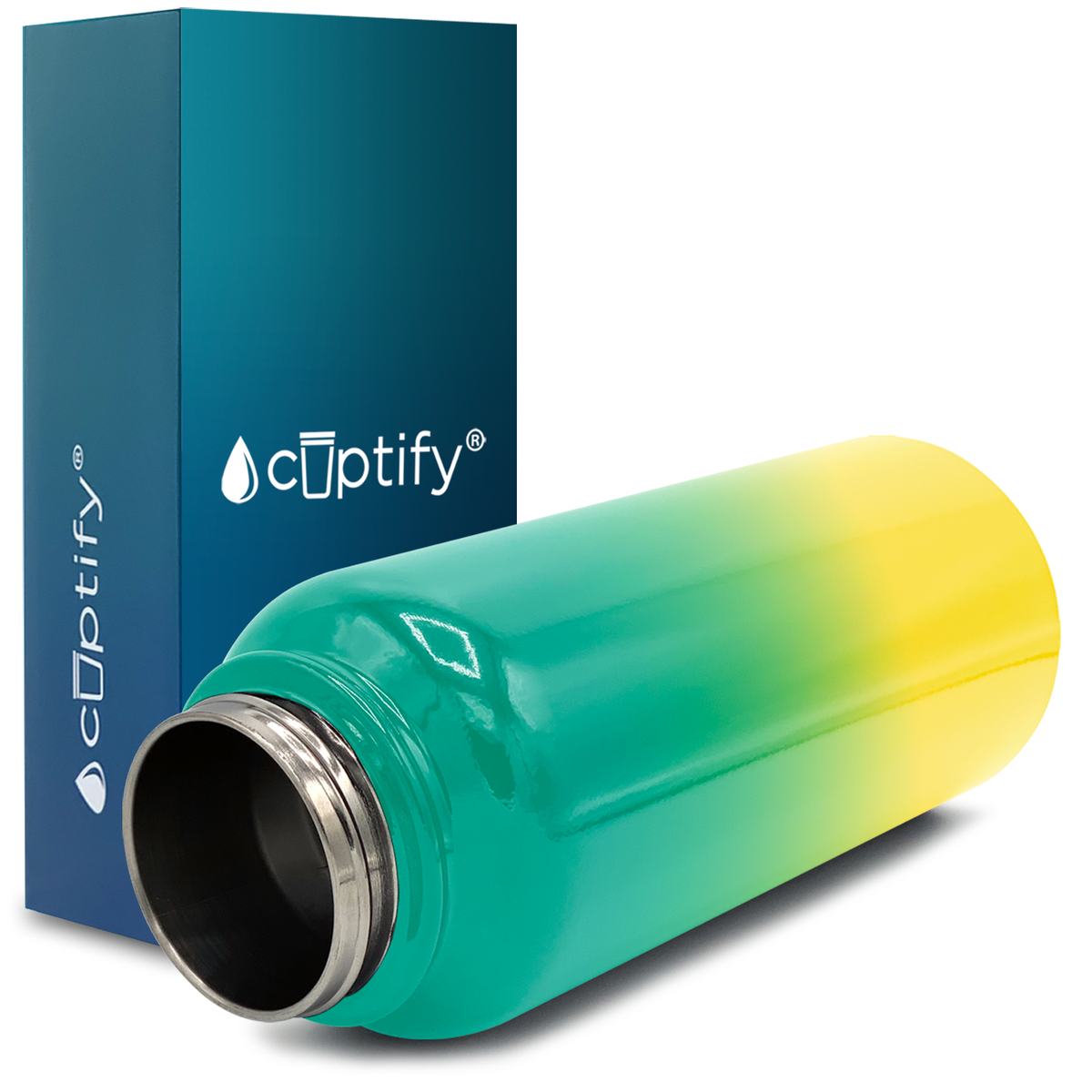 40oz Tropical Ombre Wide Mouth Water Bottle With Straw Lid