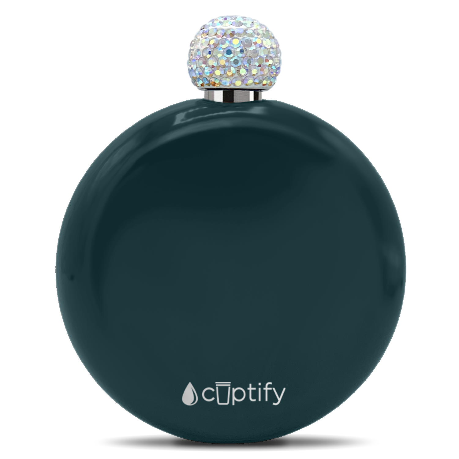 Blue Sea Gloss 5oz Rhinestone Liquor Flask
