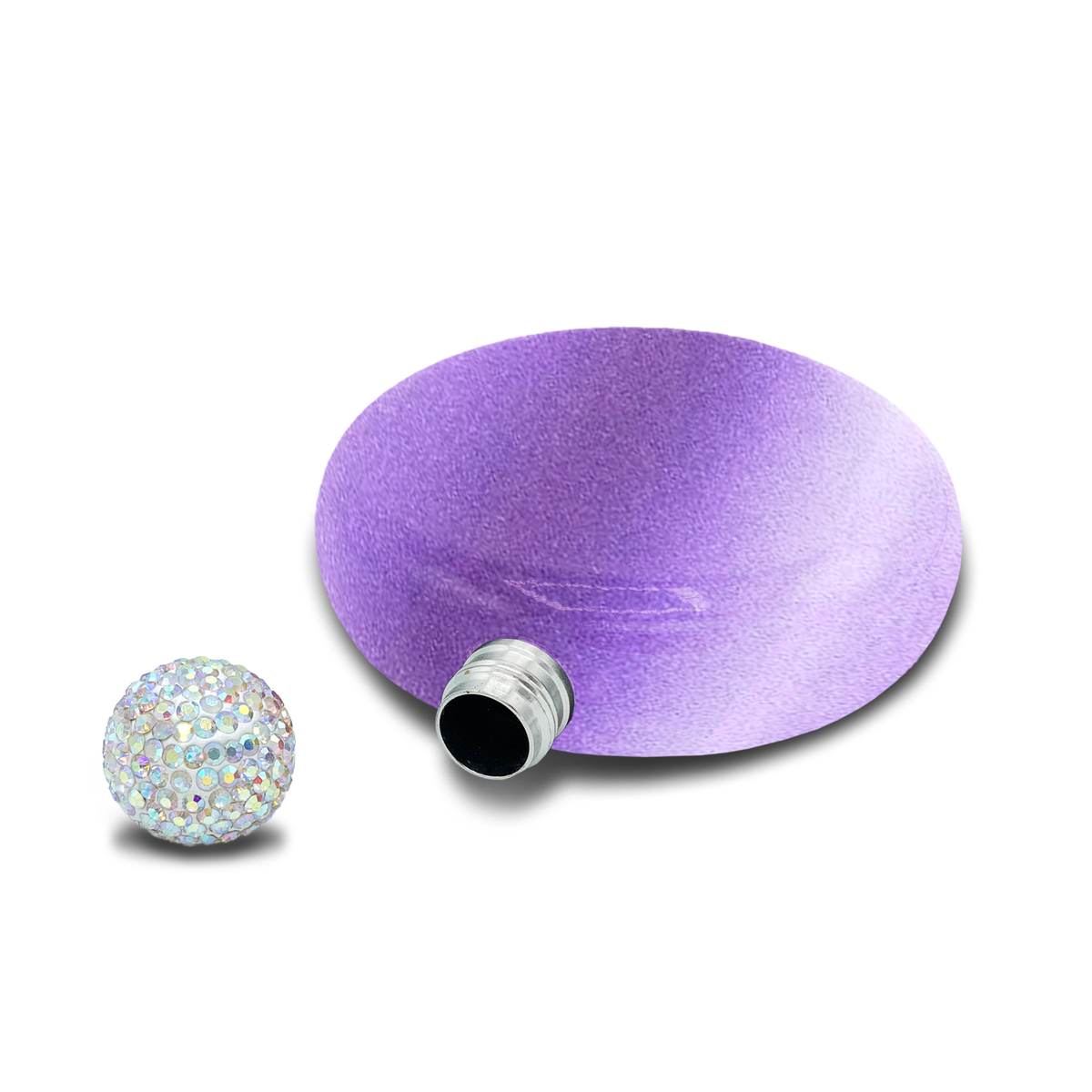 Personalized Lavender Glitter 5oz Rhinestone Liquor Flask
