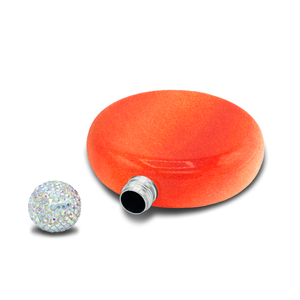 Personalized Orange Tangerine Glitter 5oz Rhinestone Liquor Flask