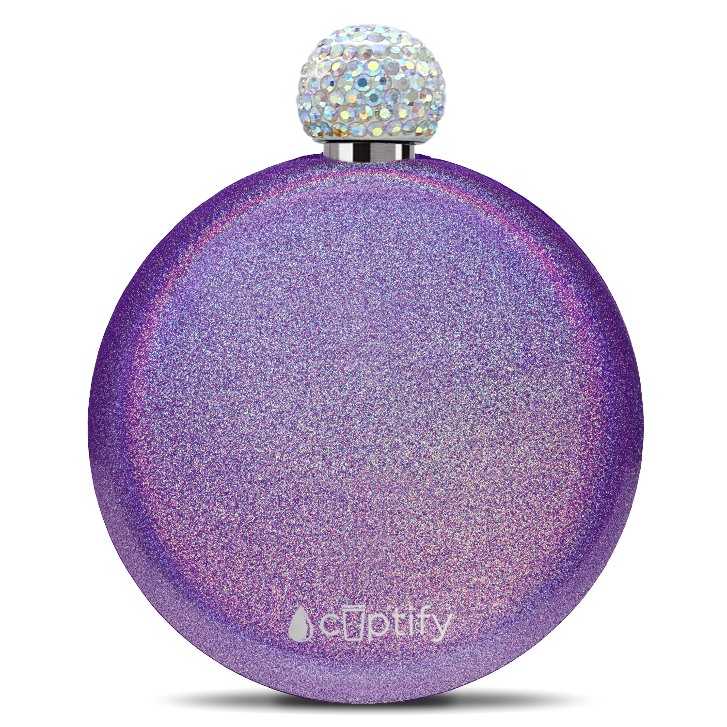 Purple Glitter 5oz Rhinestone Liquor Flask