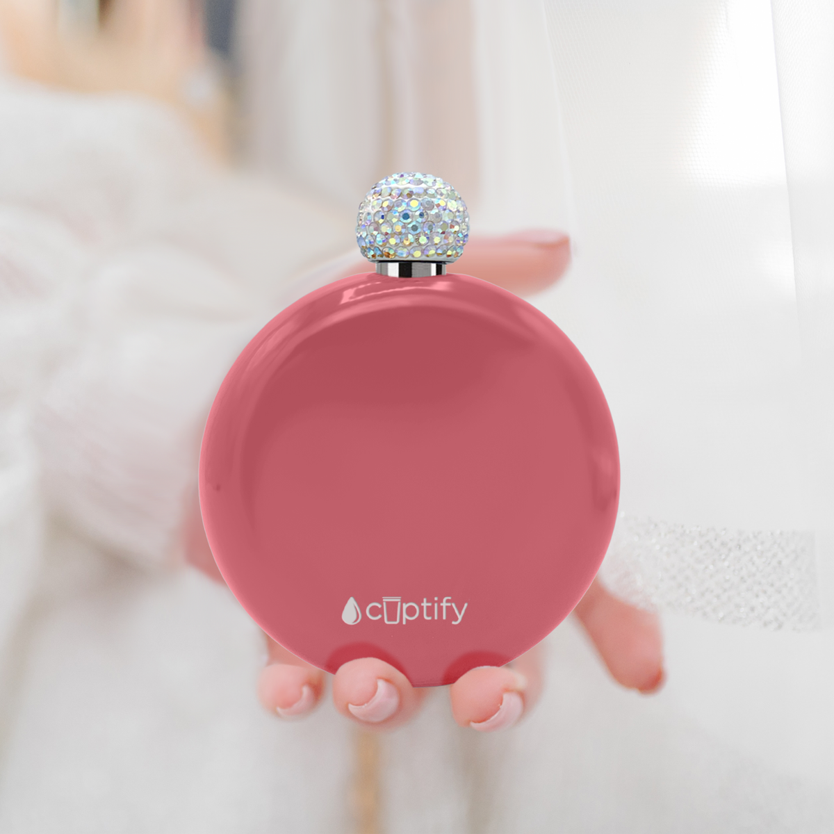 Guava Gloss 5oz Rhinestone Liquor Flask