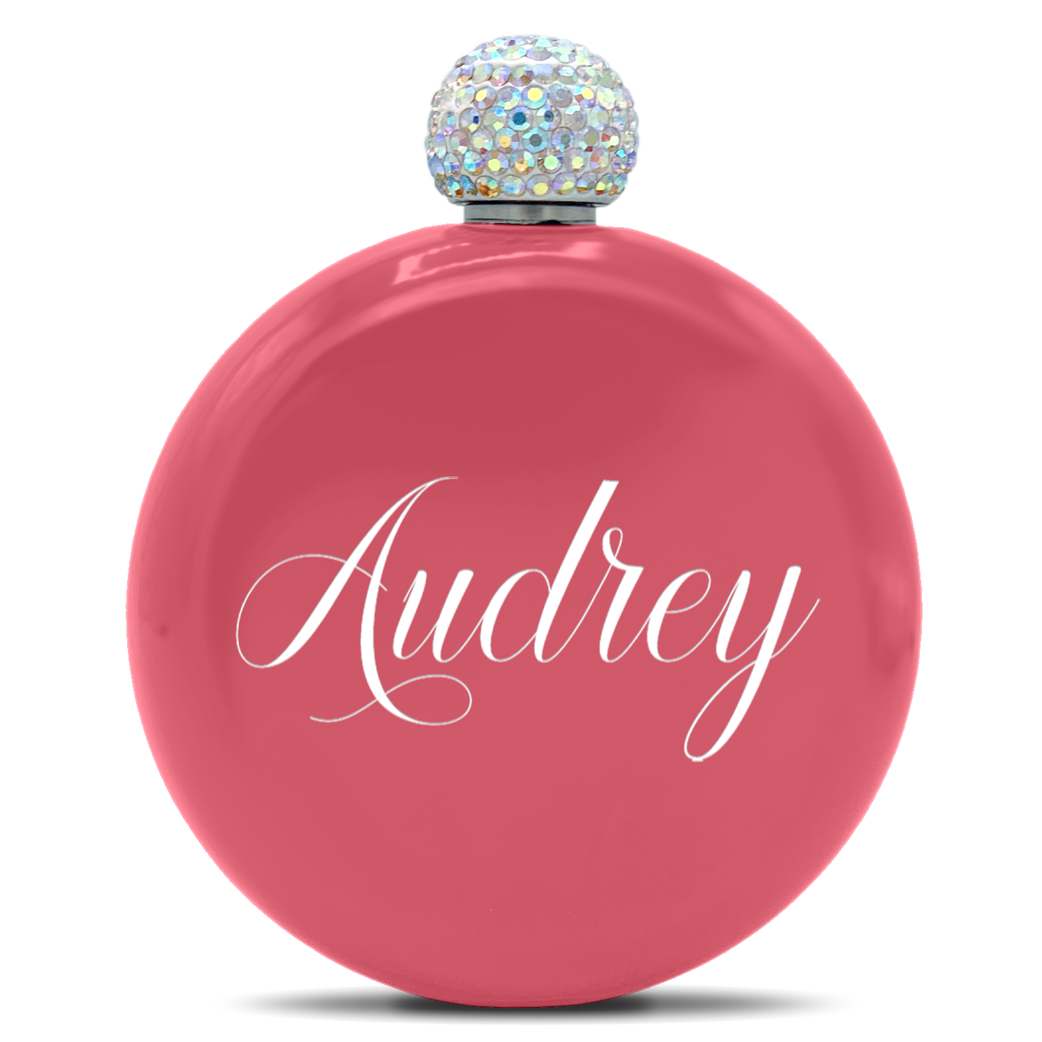 Personalized Guava Gloss 5oz Rhinestone Liquor Flask