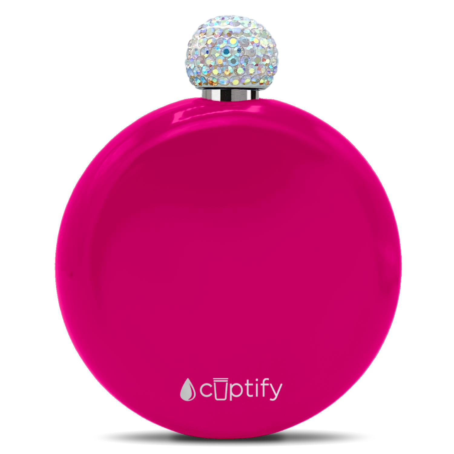 Hot Pink Gloss 5oz Rhinestone Liquor Flask