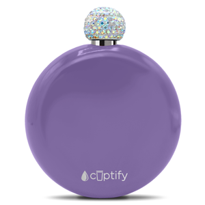 Lavender Gloss 5oz Rhinestone Liquor Flask