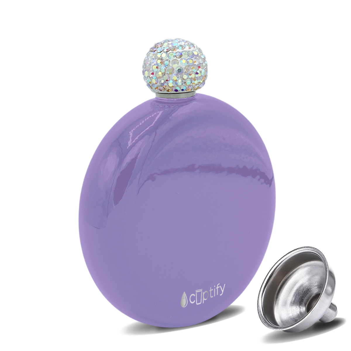 Lavender Gloss 5oz Rhinestone Liquor Flask