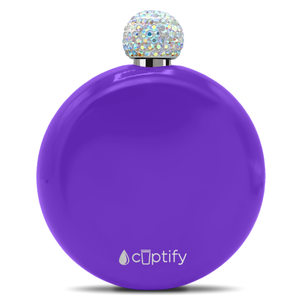 Purple Gloss 5oz Rhinestone Liquor Flask