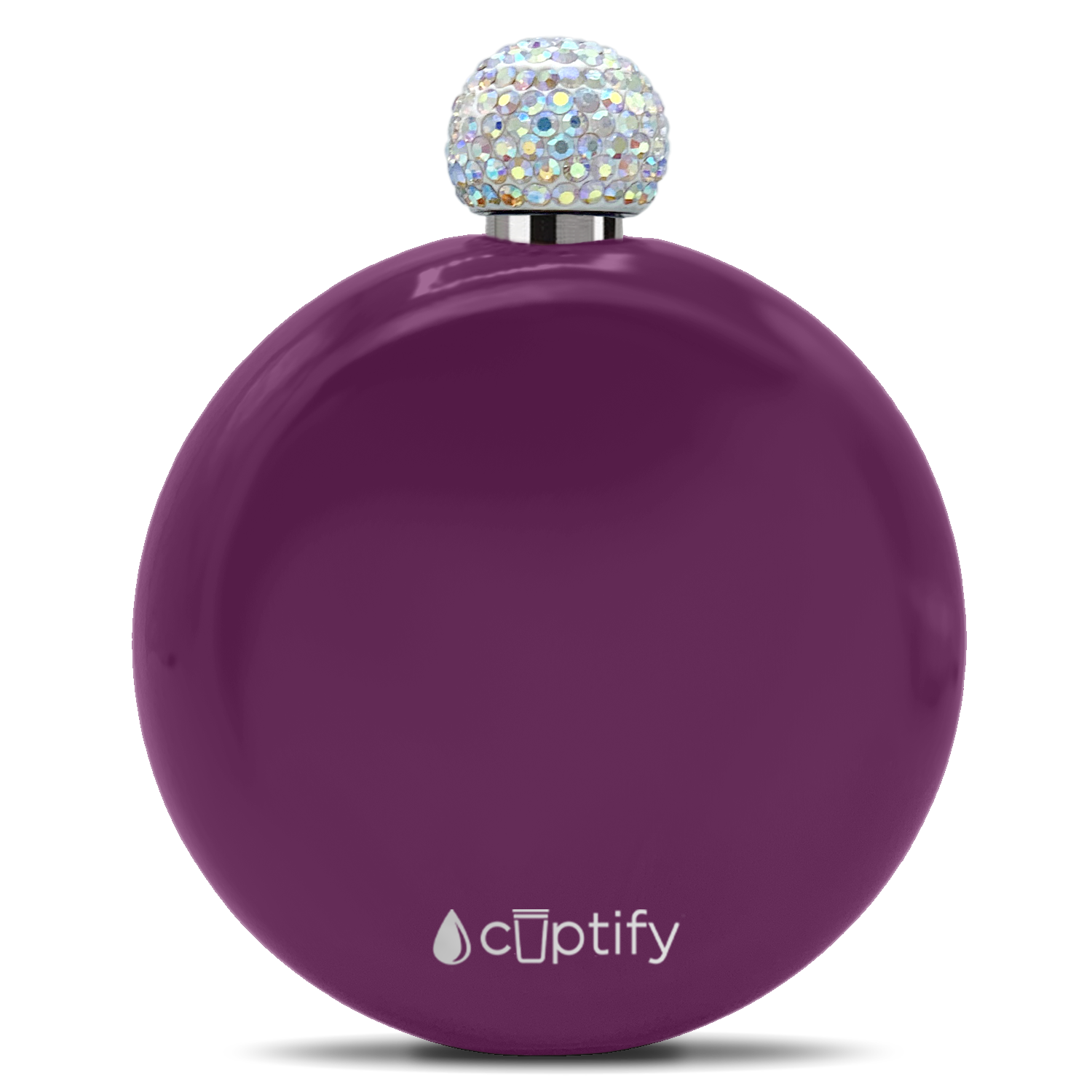 Plum Wine Gloss 5oz Rhinestone Liquor Flask