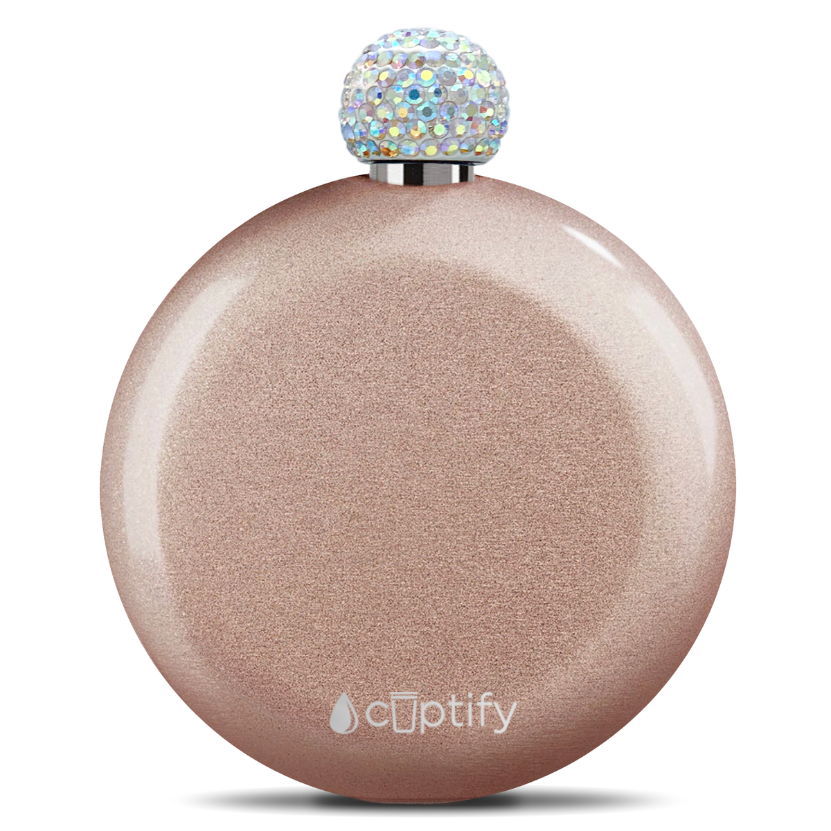 Rose Gold Glitter 5oz Rhinestone Liquor Flask