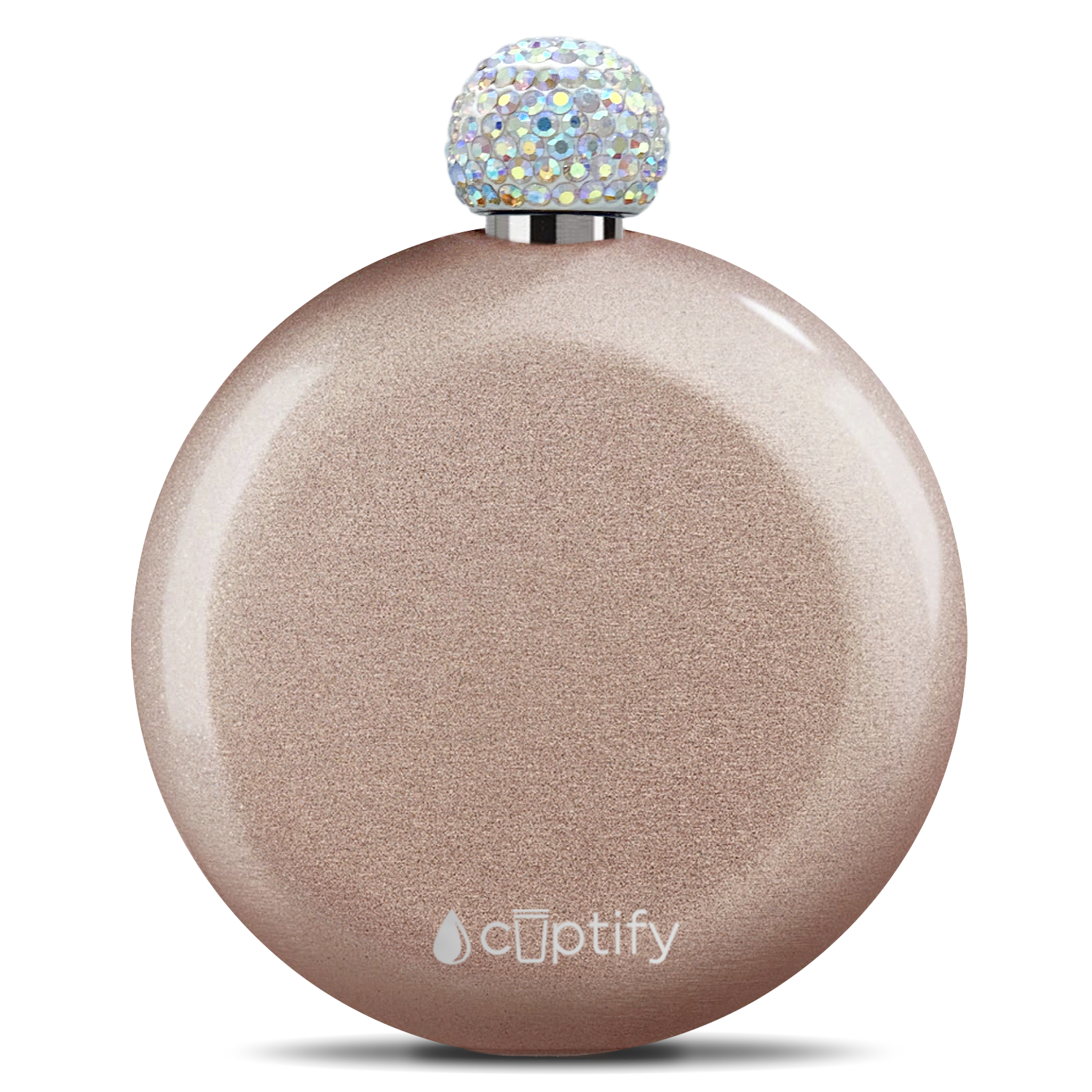 Rose Gold Glitter 5oz Rhinestone Liquor Flask