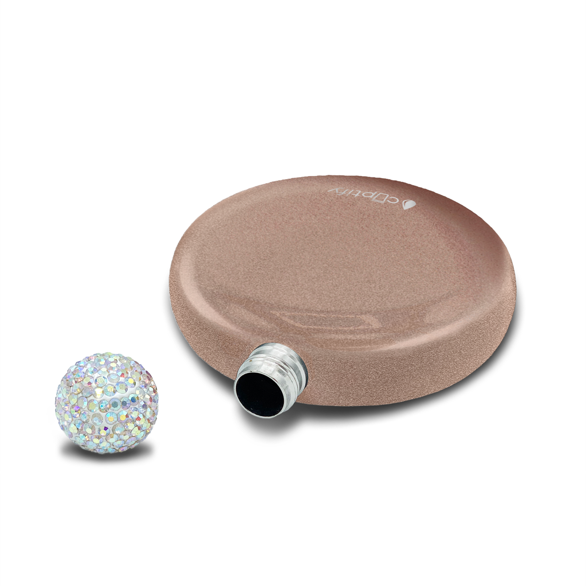 Rose Gold Glitter 5oz Rhinestone Liquor Flask