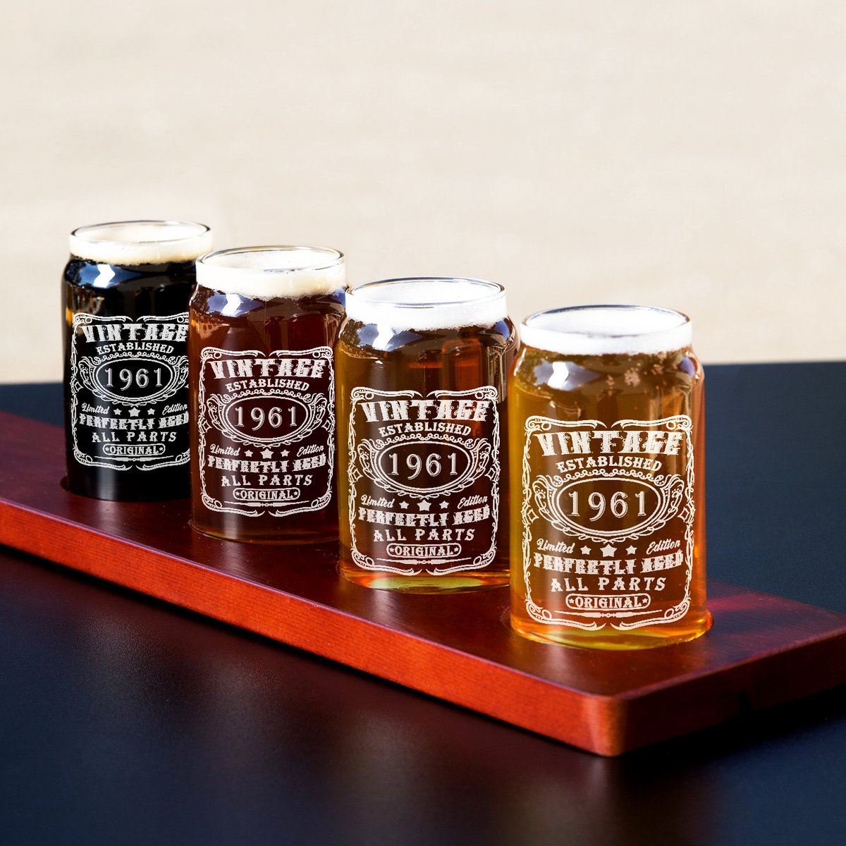 61st Birthday Gift Vintage Established 1961 5oz Glass Can 