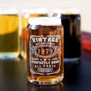 43rd Birthday Gift Vintage Established 1979 5oz Glass Can 