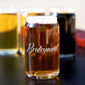  Bridesmaid Etched on 5 oz Beer Glass Can - Set of Four