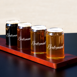  Bridesmaid Etched on 5 oz Beer Glass Can - Set of Four