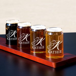 Personalized Script Monogram 5oz Glass Can