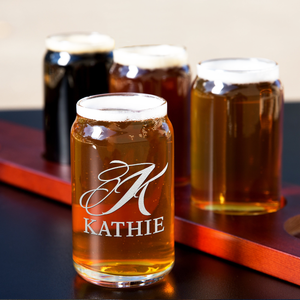 Personalized Script Monogram 5oz Glass Can