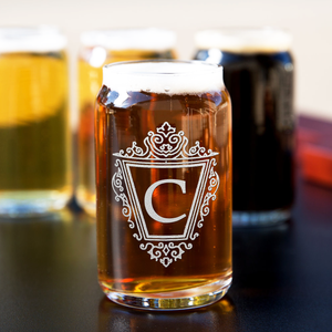 Personalized Classic Crest Monogram 5oz Glass Can
