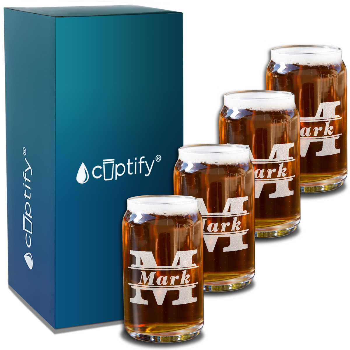 Personalized Initial Classic Block 5 oz Glass Can