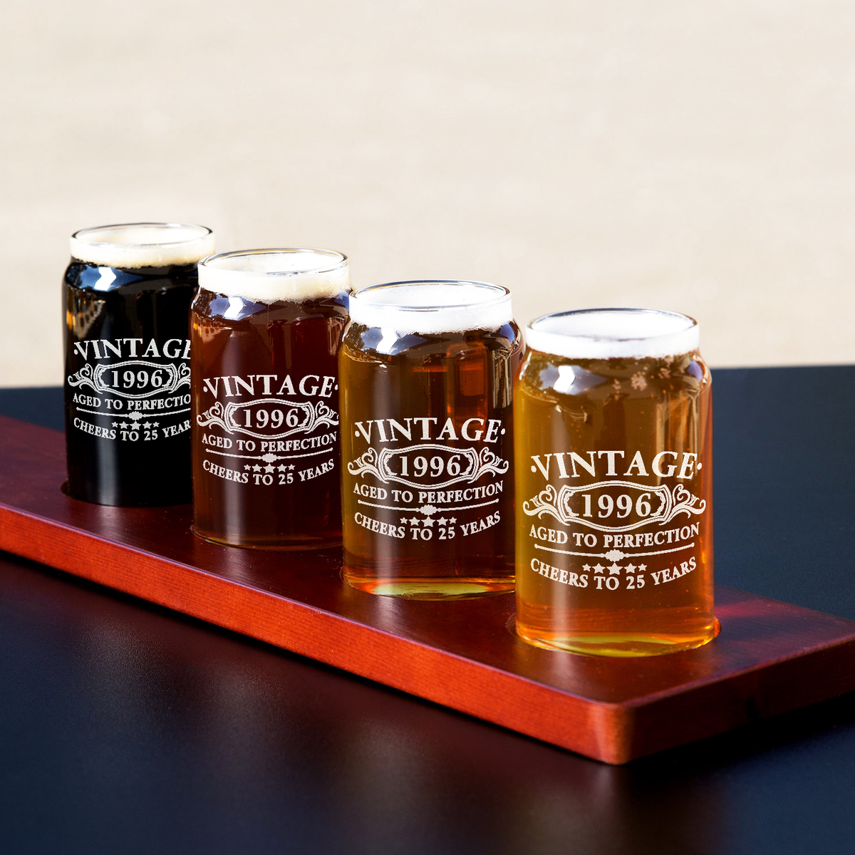 26th Birthday Gift Vintage Cheers to 26 Years 1996 5 oz Glass Can 