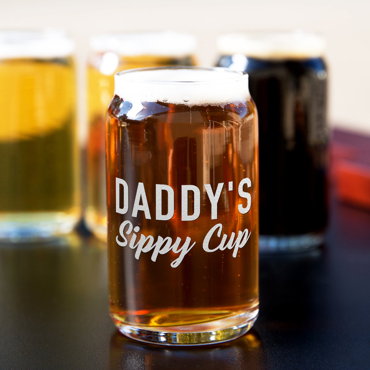  Daddy's Sippy Cup 5 oz Beer Glass Can - Set of Four